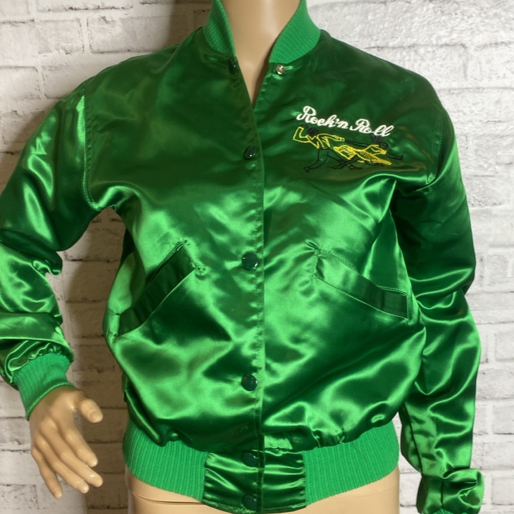 Danny and the Juniors vintage satin embroidered bomber jacket - Picture 2 of 12